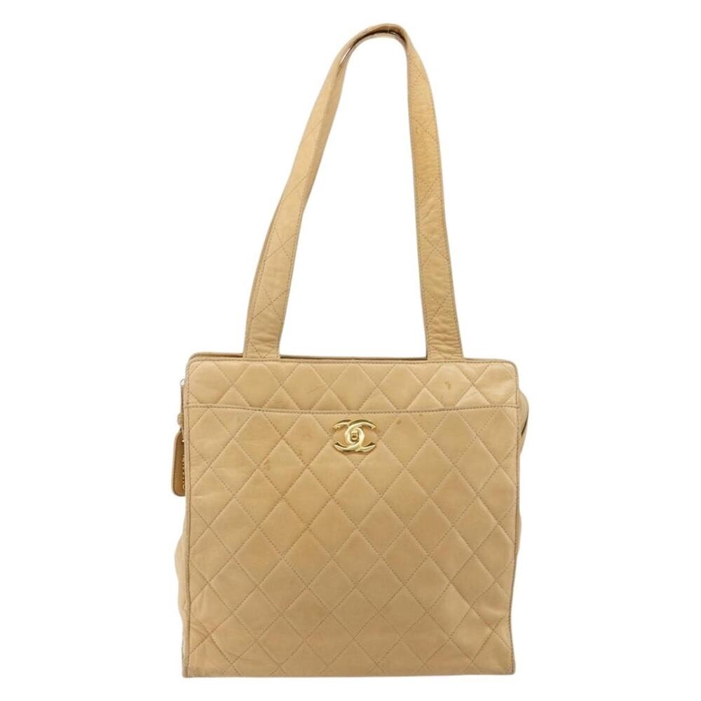 Chanel Matelasse Lambskin Shoulder Bag Beige